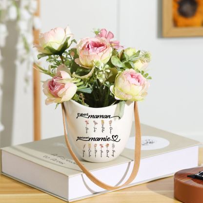 Pot mural Personnalisé en Céramique avec Fleur de Naissance