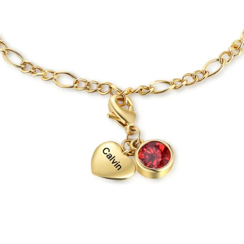Accessoires de Bracelet Prénom Personnalisé avec Pierre de Naissance