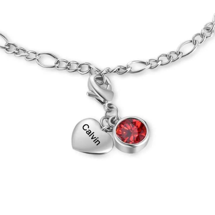 Accessoires de Bracelet Prénom Personnalisé avec Pierre de Naissance