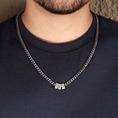 Collier à Maillons Cubains Personnalisé pour Homme avec 1 à 6 Prénoms