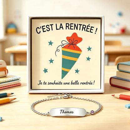 [Copy]Bracelet Enfant Personnalisé Prénom Gravé, avec Carte messesage « Tu peux tout réussir ! »