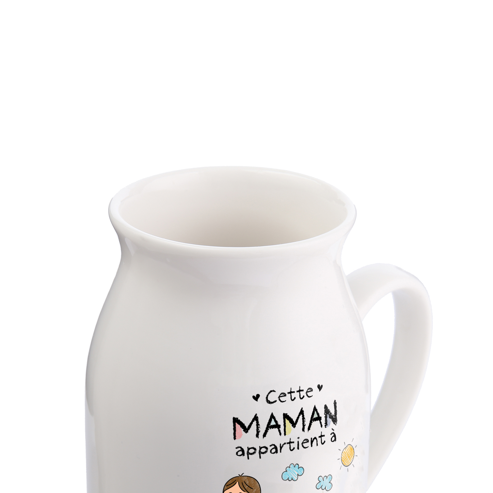 Vase à fleurs Personnalisée en Céramique pour Maman ou Mamie, conçue avec 1 à 8 Prénoms
