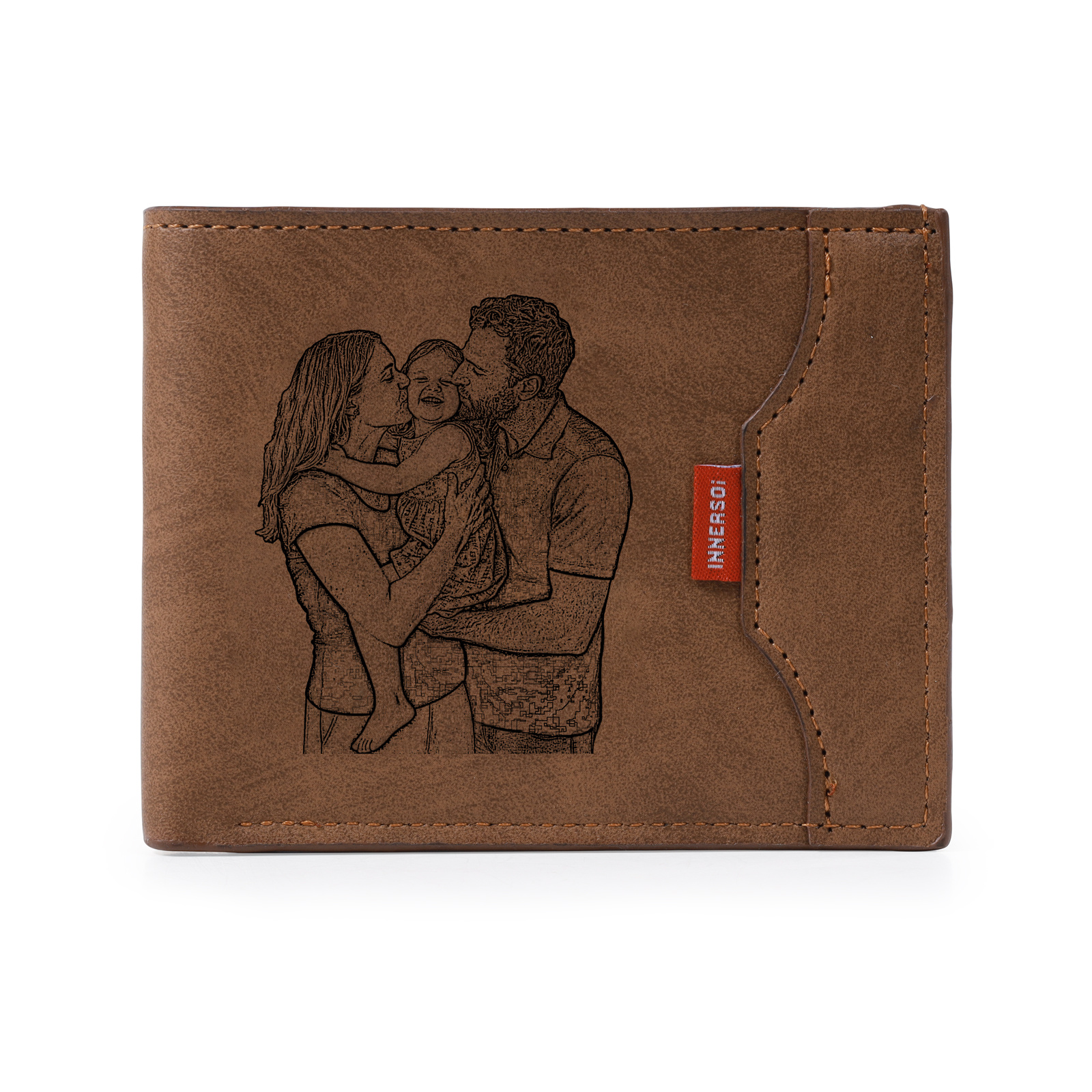 Portefeuille Homme Personnalisé en cuir PU, personnalisable avec Photo, Calendrier ou gravure de Nom