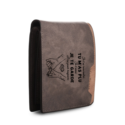 Portefeuille Homme Personnalisé avec Date Spéciale, Cadeau Romantique Anniversaire Noël Saint Valentin pour Compagnon Mari