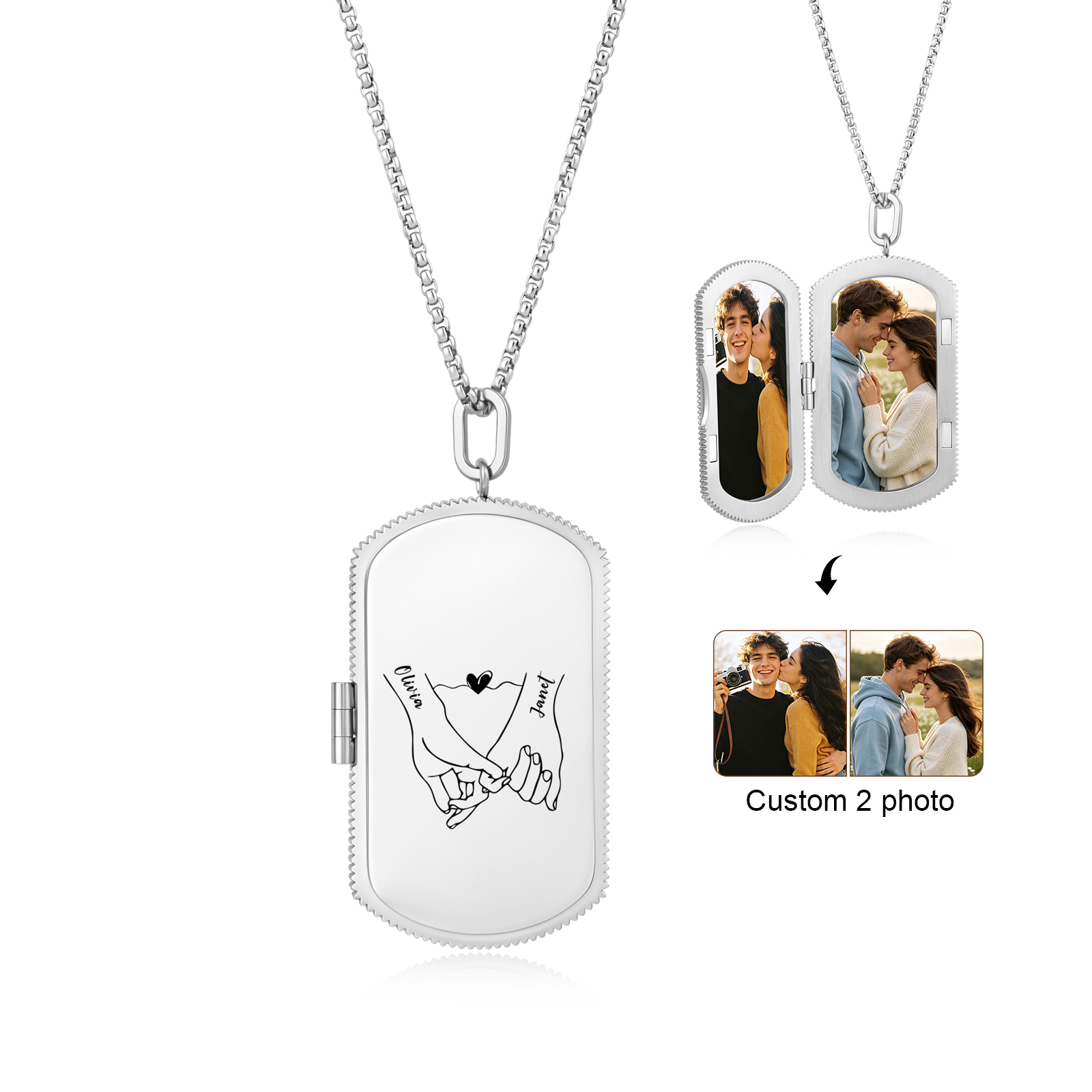 Collier Pendentif Militaire avec Photo Personnalisée, Cadeau d’Anniversaire pour Lui