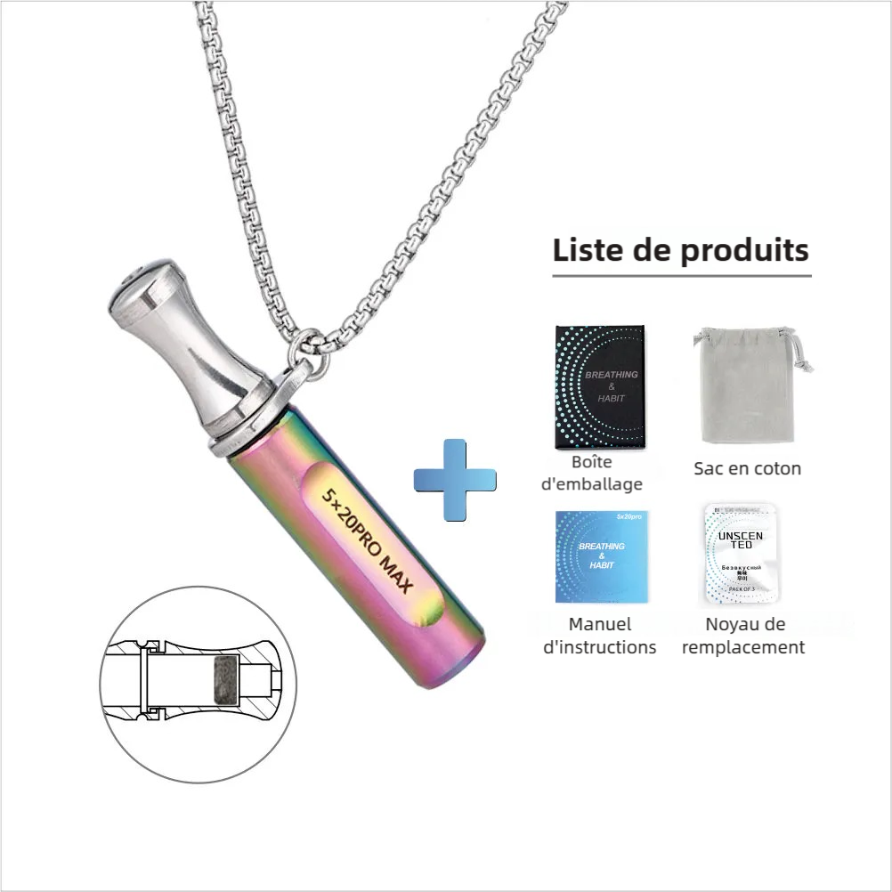 Collier de Respiration en Acier Inoxydable pour Soulager l'Anxiété