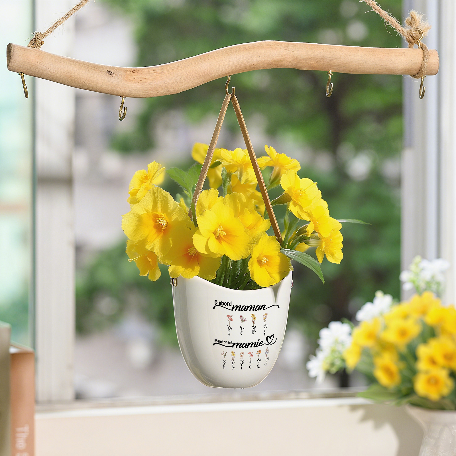 Pot mural Personnalisé en Céramique avec Fleur de Naissance