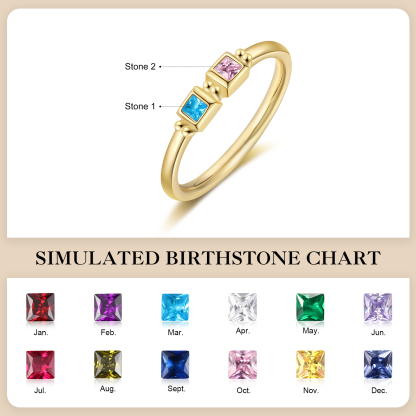 Bague Minimaliste Dorée à 2-5 Pierres – Anneau Fin avec Zirconias Personnalisables