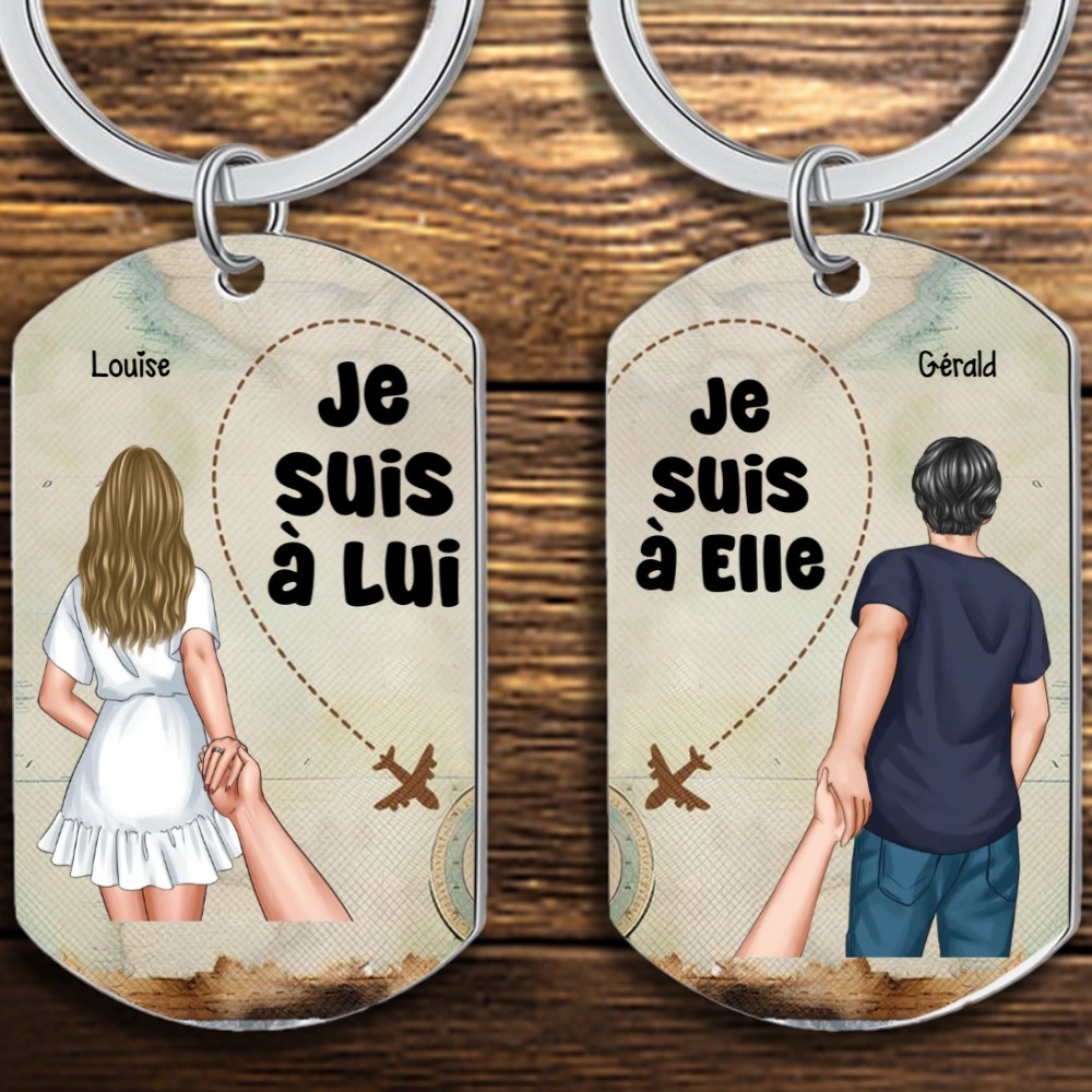 Porte-Clés Personnalisés avec 2 Prénoms Porte-Clés Personnalisables pour Couple | Jessemade