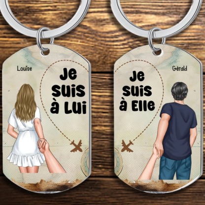 Porte-Clés Personnalisés avec 2 Prénoms Porte-Clés Personnalisables pour Couple | Jessemade