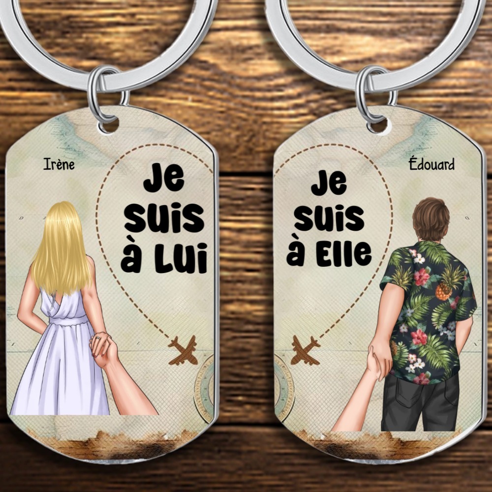 Porte-Clés Personnalisés avec 2 Prénoms Porte-Clés Personnalisables pour Couple | Jessemade