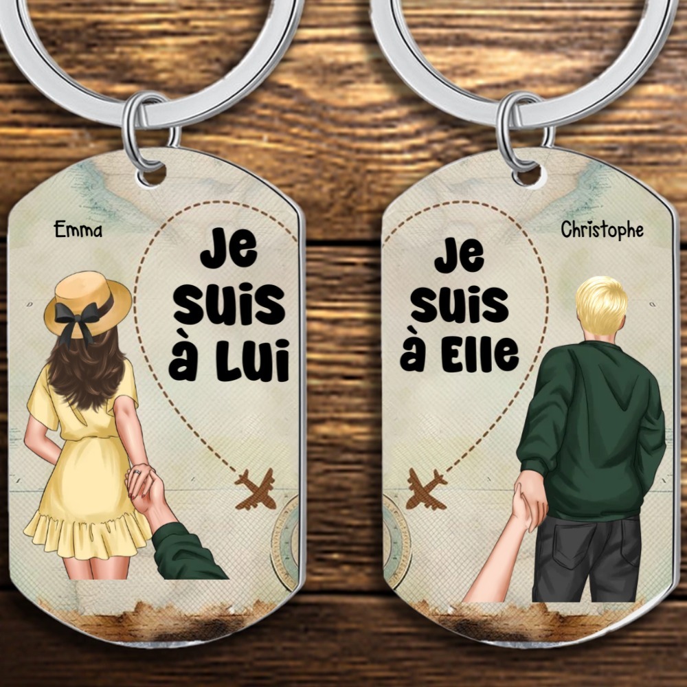 Porte-Clés Personnalisés avec 2 Prénoms Porte-Clés Personnalisables pour Couple | Jessemade