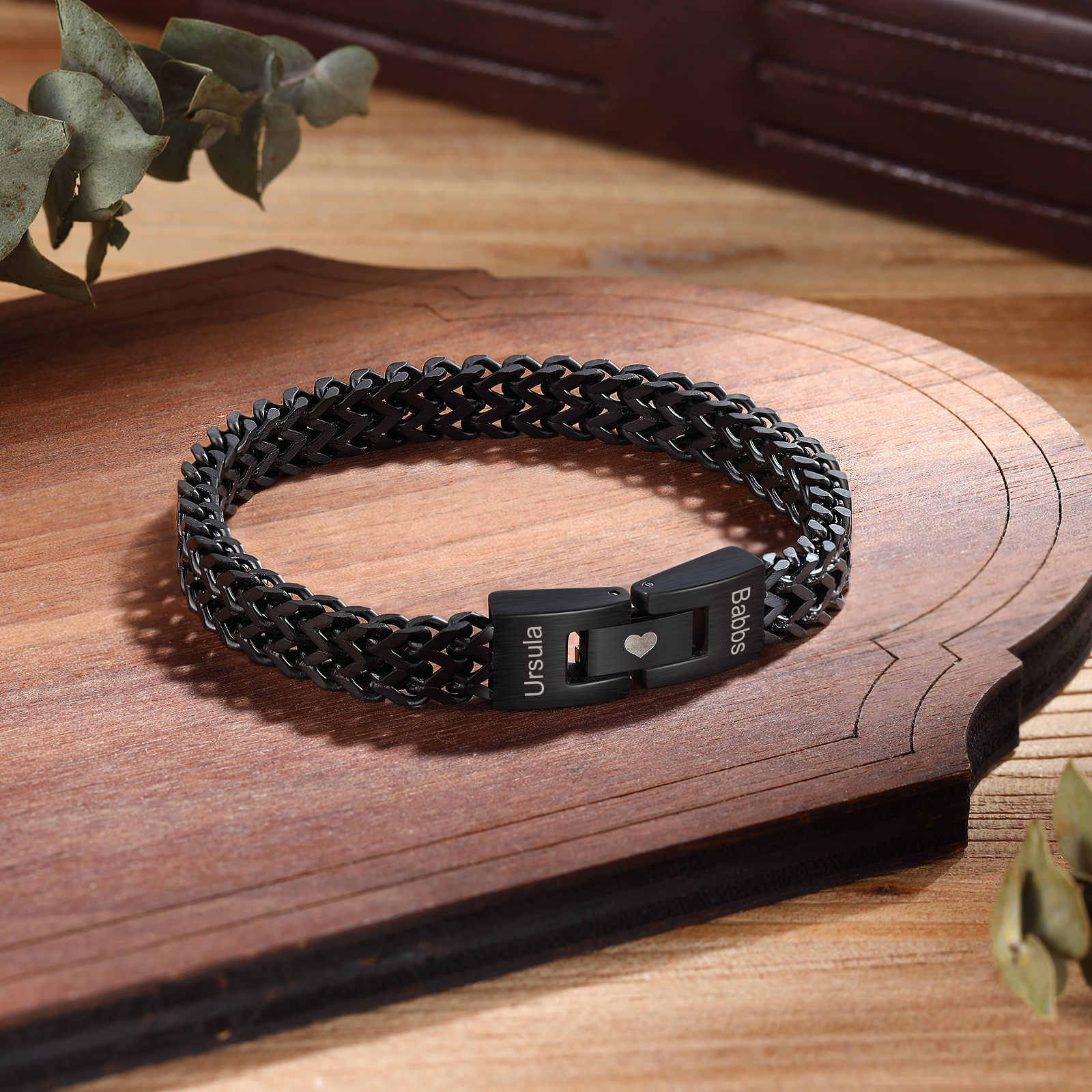 Bracelet Homme Personnalisé en Acier Inoxydable à Maillons Cubains avec Nom