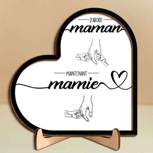 À Maman-Cœur en bois personnalisé – décoration avec prénoms d’enfants | Jessemade