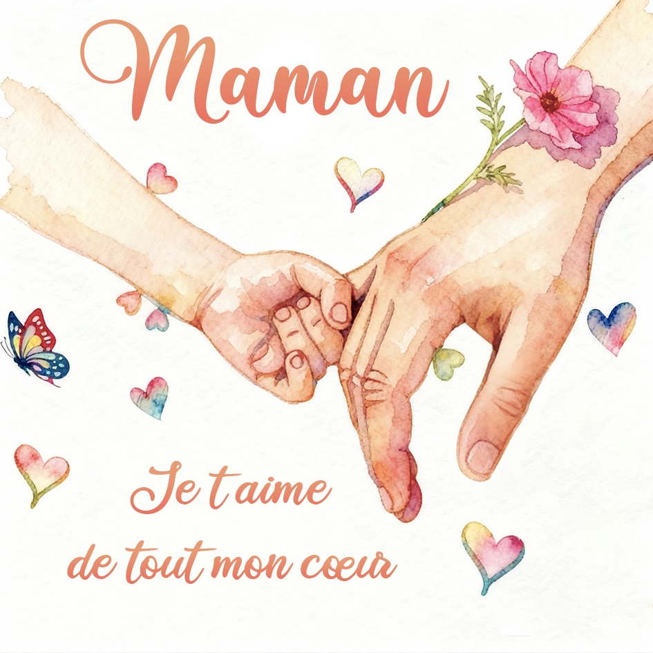Carte de vœux papier personnalisable Fête des Mères message d’amour à offrir à Maman cadeau souvenir pratique | Jessemade