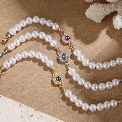Bracelet perlé avec projection photo personnalisée – Cadeau pour Femme, Maman, Amie
