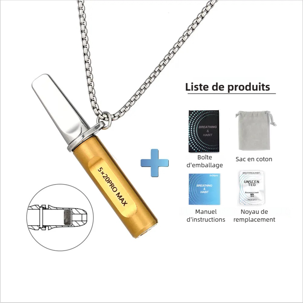 Collier de Respiration Anti-Stress Collier de Méditation Inox