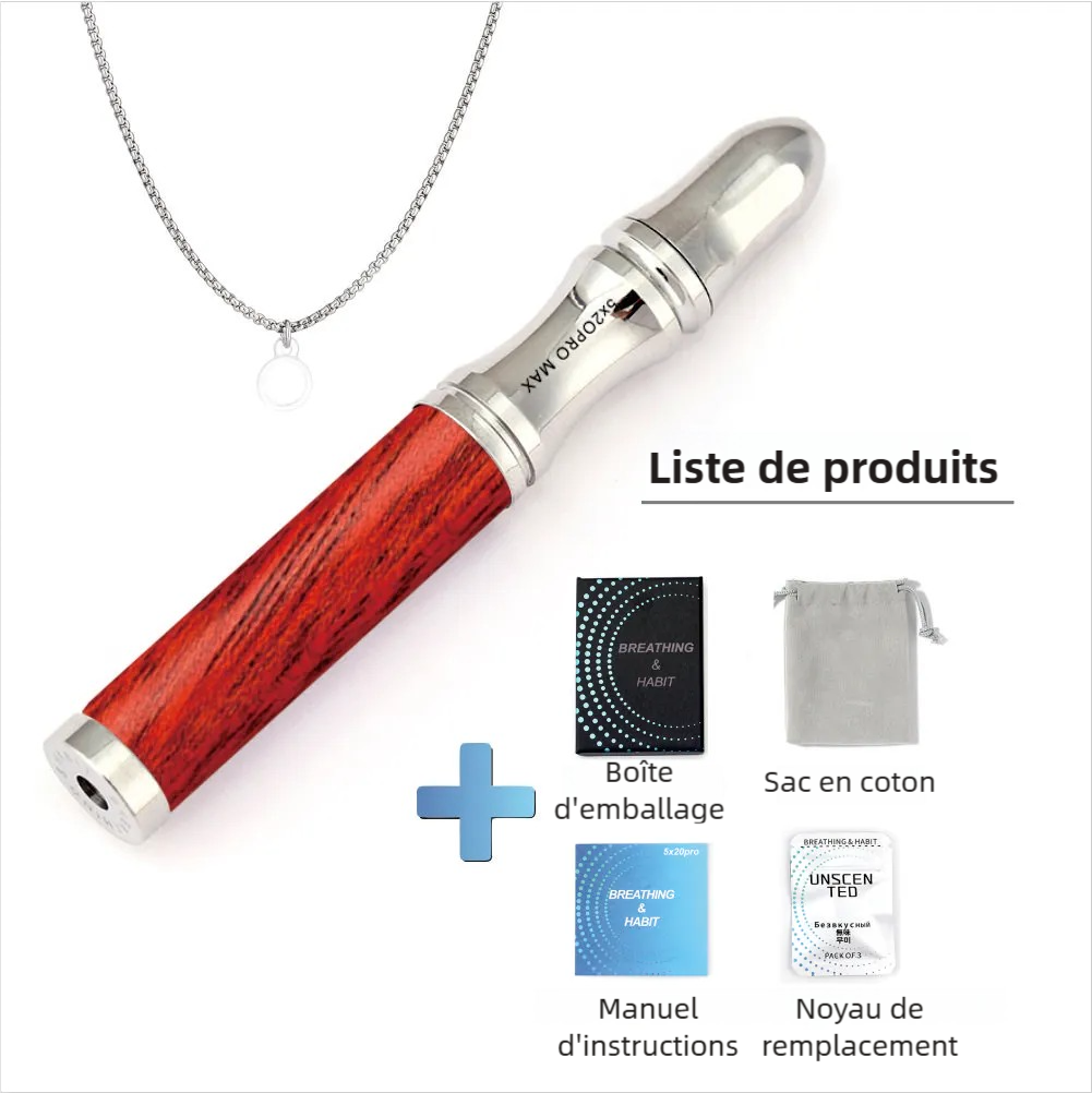 Collier de Respiration Bois Précieux Pendentif Anti-Stress
