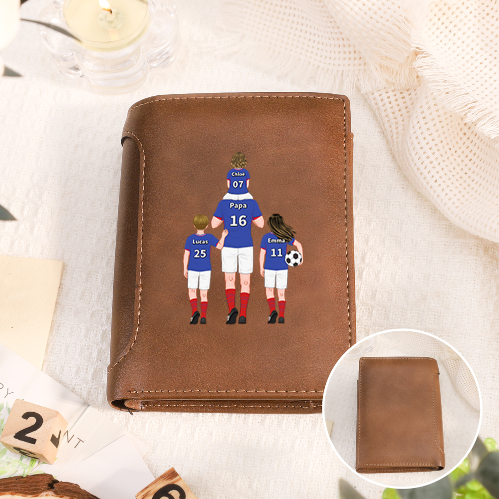 Portefeuille Homme Personnalisé Pour Papa - famille de foot