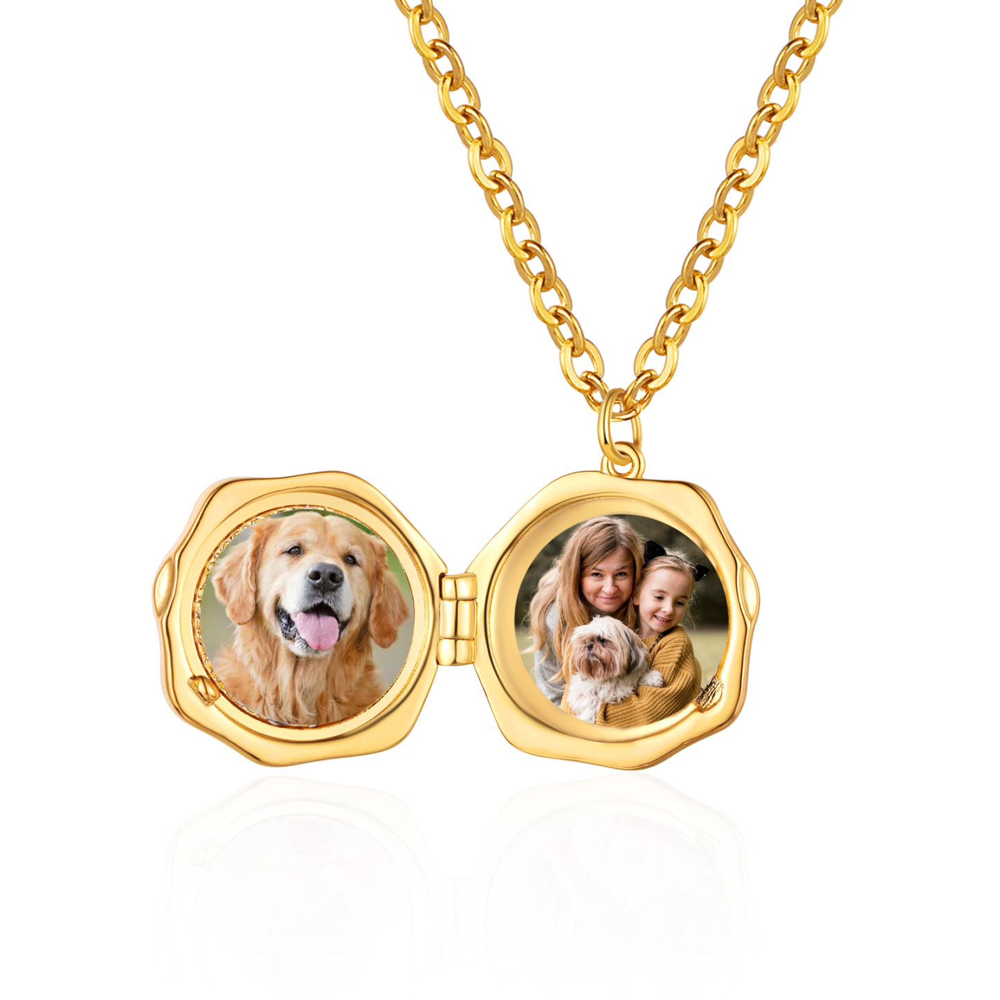 Collier Médaillon Empreinte de Patte avec Photo Personnalisée – Cadeau pour Amoureux des Animaux