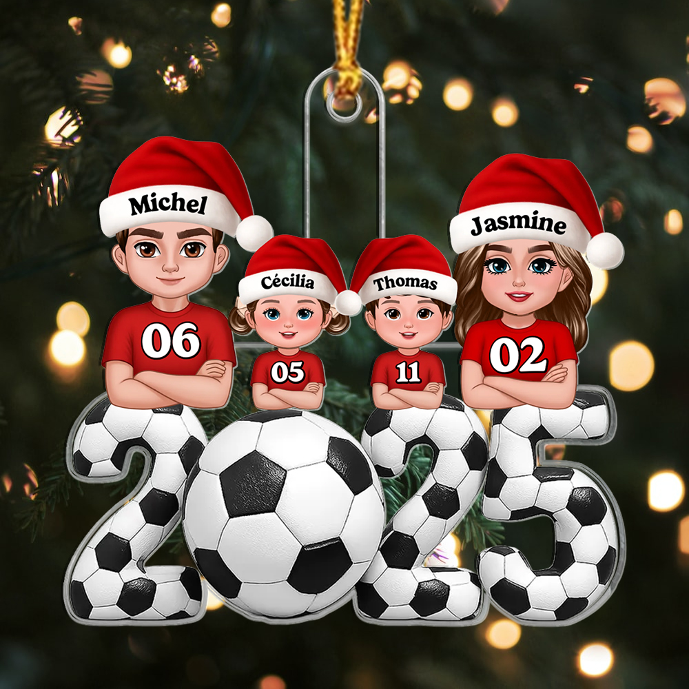 Décoration Sapin Noël Personnalisée 2025 Famille Foot