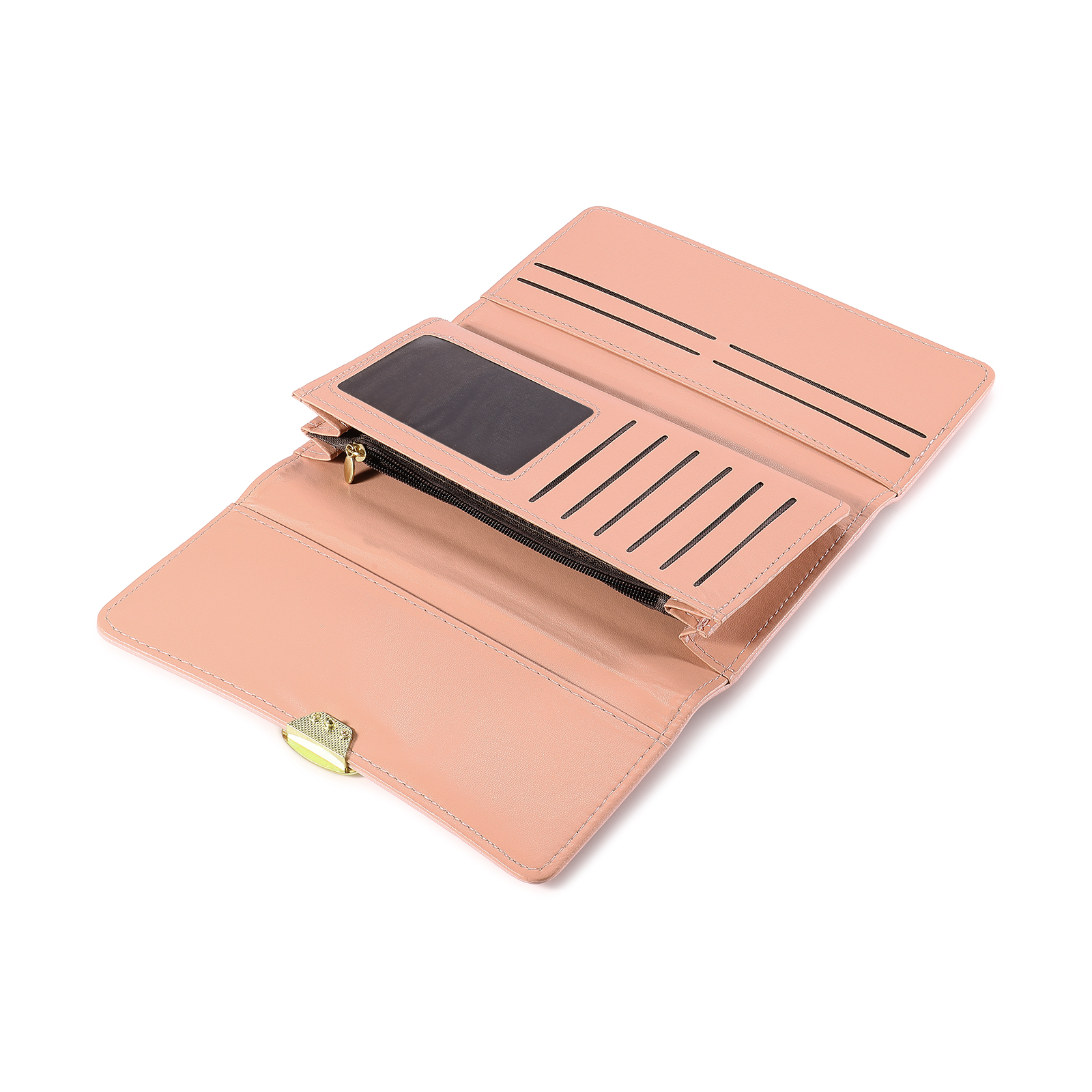 Portefeuille long Personnalisé pour Femme en cuir, avec Fleur de naissance et Prénom