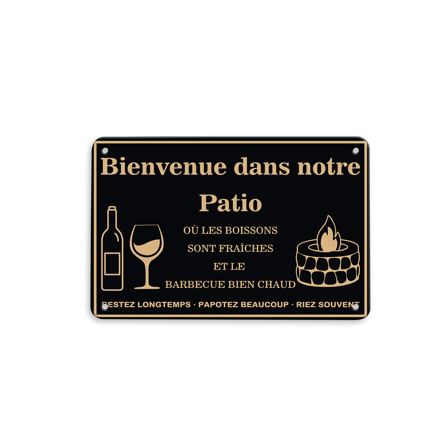 Plaque métallique personnalisée pour le coin barbecue avec texte au choix, panneau barbecue vintage