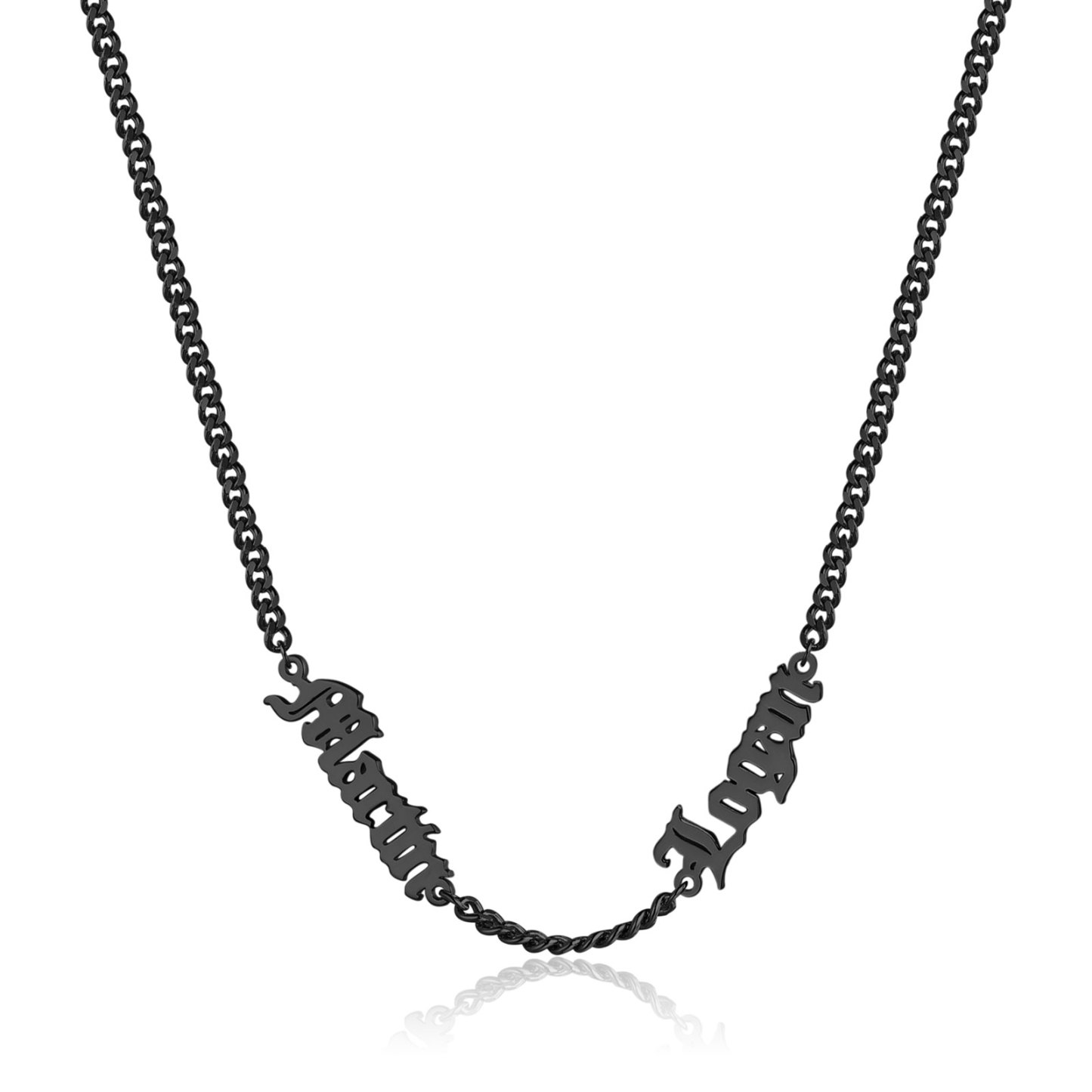 Collier Prénoms Gothique Personnalisable, 1-5 Noms