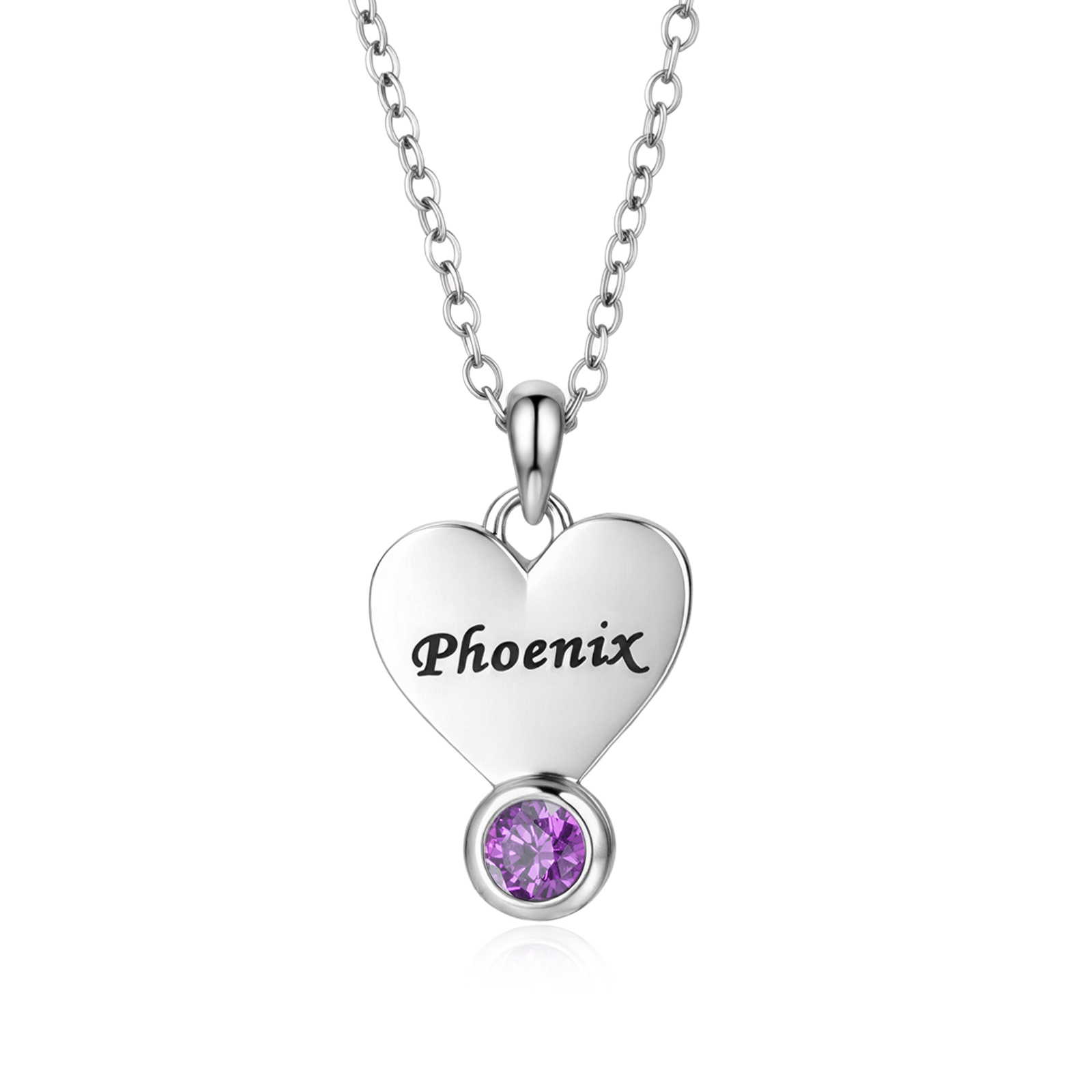 Collier personnalisé pendentif cœurs gravés personnalisable 1 à 5 prénoms et pierres de naissance cadeau anniversaire fête des mères pour maman | Jessemade