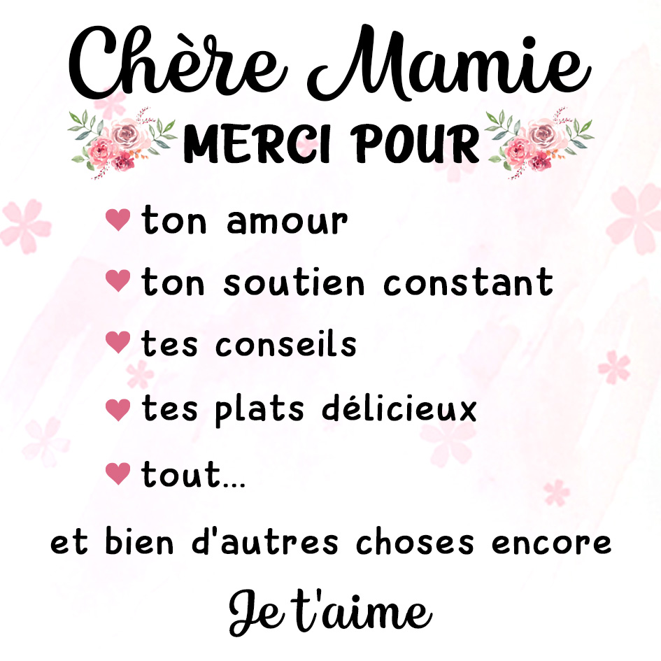 Carte Merci Mamie cadeau pour Mamie | Jessemade
