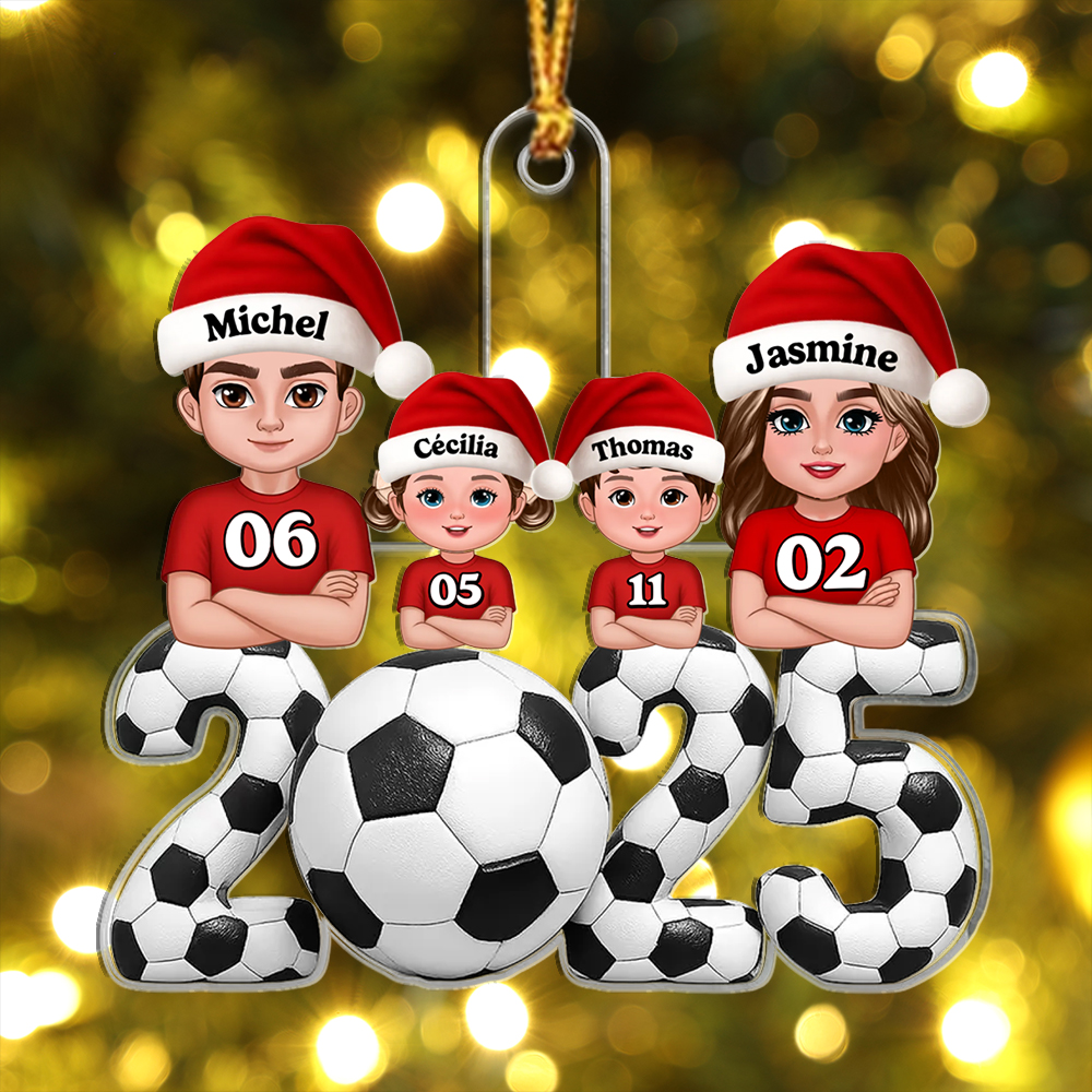 Décoration Sapin Noël Personnalisée 2025 Famille Foot
