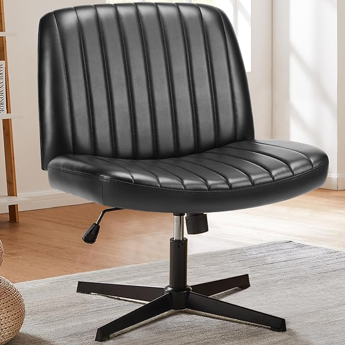 SweetFurniture Criss Cross Chair - Armless Desk Chair No Wheels Cross 