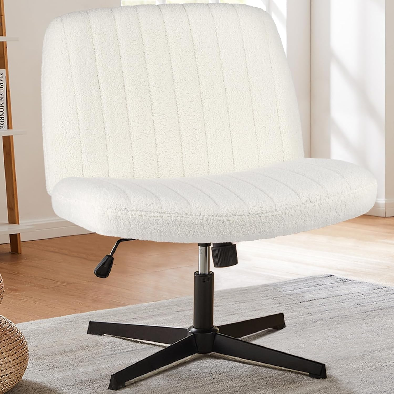 SweetFurniture Criss Cross Chair - Armless Desk Chair No Wheels Cross 