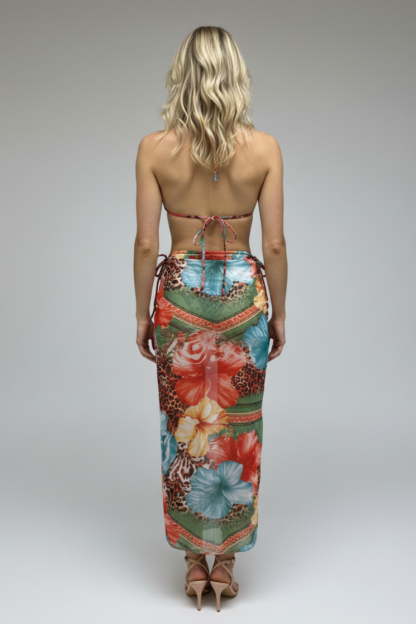 Leopard Print Metal Starfish Bikini Three Piece Set