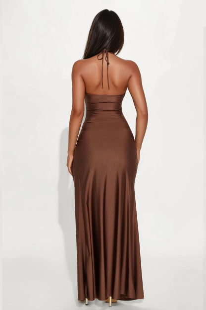 Jersey Metal Decorations Cut-Out Maxi Dress