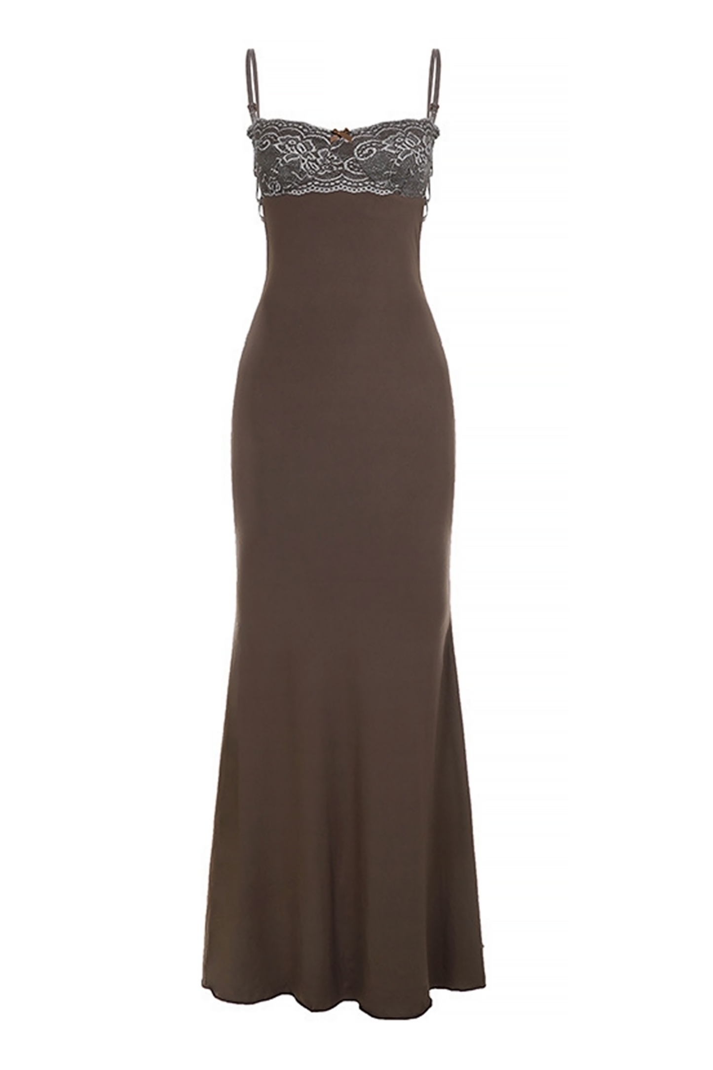 Lace Splicing Jersey Slip Maxi Dress