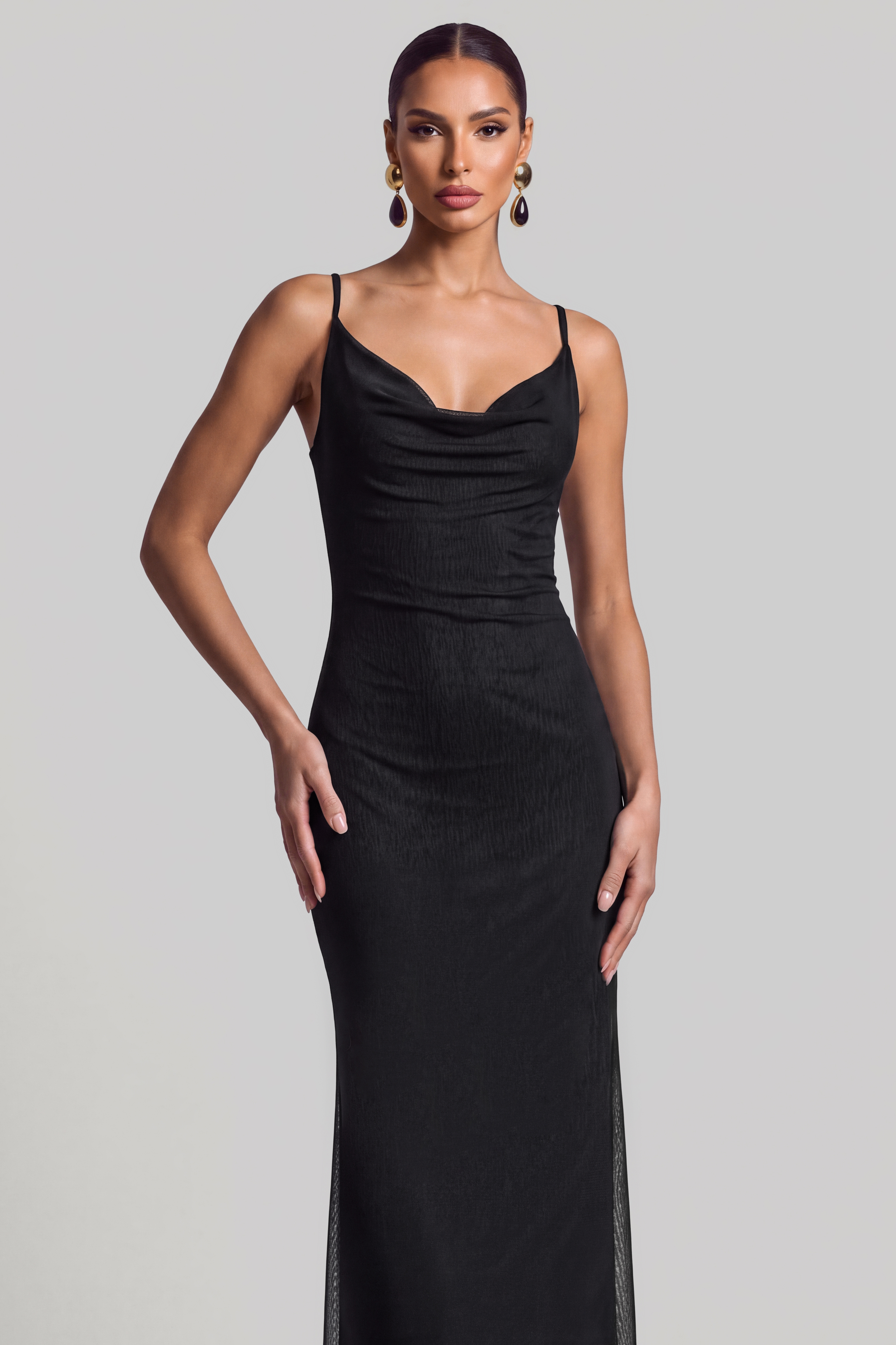 Mesh Sequin Butterfly Maxi Dress