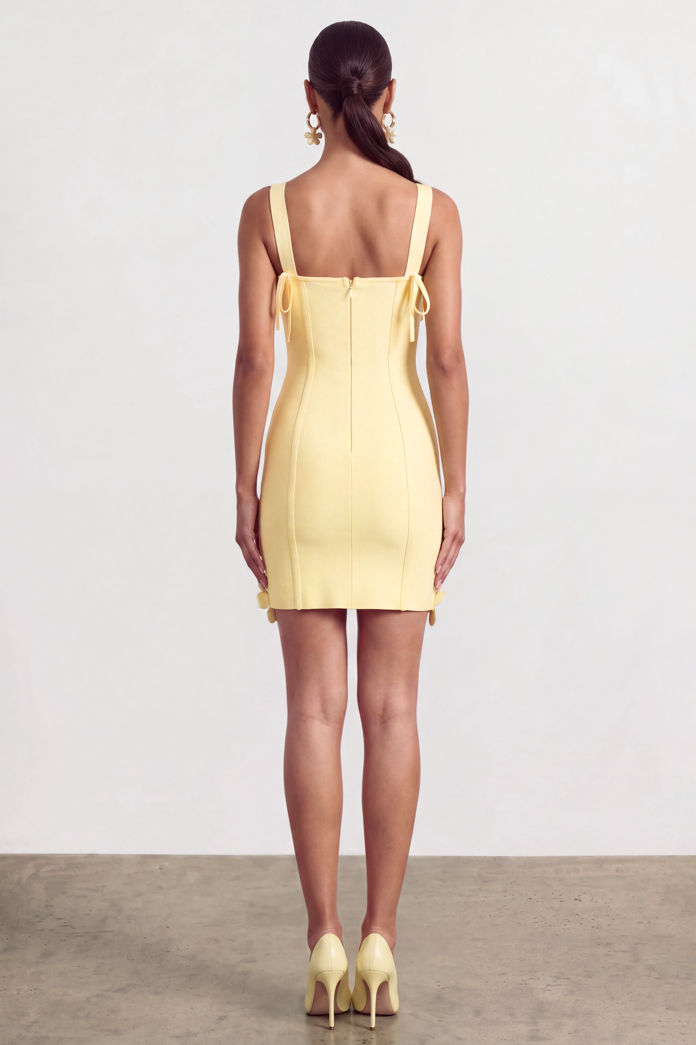 Bandage 3D Flower Slip Mini Dress