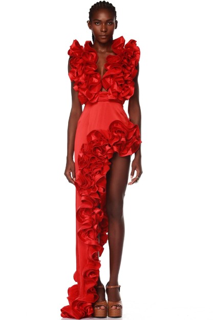 3D Flower Solid Two Piece Swimsult Set