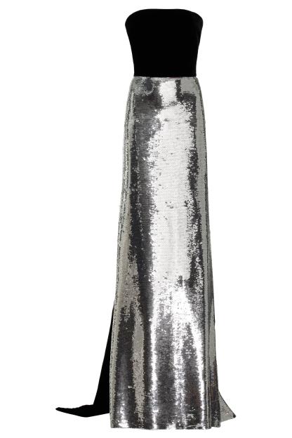Sequin Splicing Off Shoulder Maxi Dress