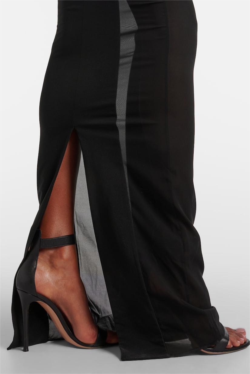 Solid Splicing Cut Out Long Sleeve Maxi Dress