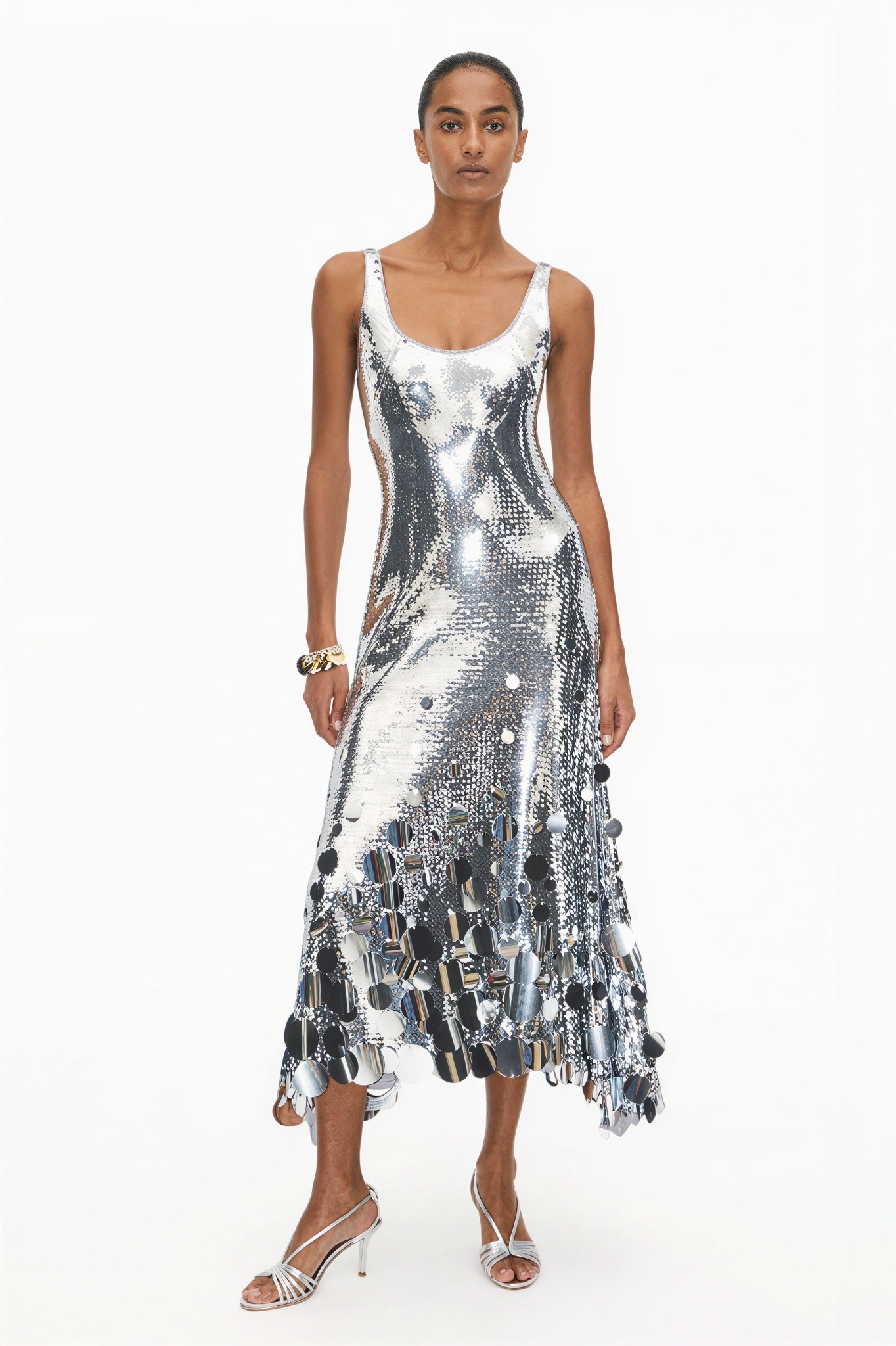 Sequin Backless Sleeveless Midi Dress