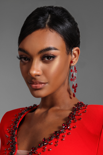 Faux Crystal Drop Ear Clip One Piece