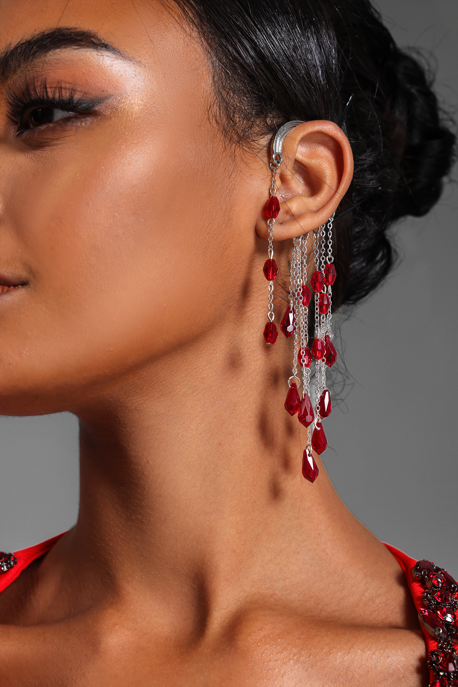 Faux Crystal Drop Ear Clip One Piece