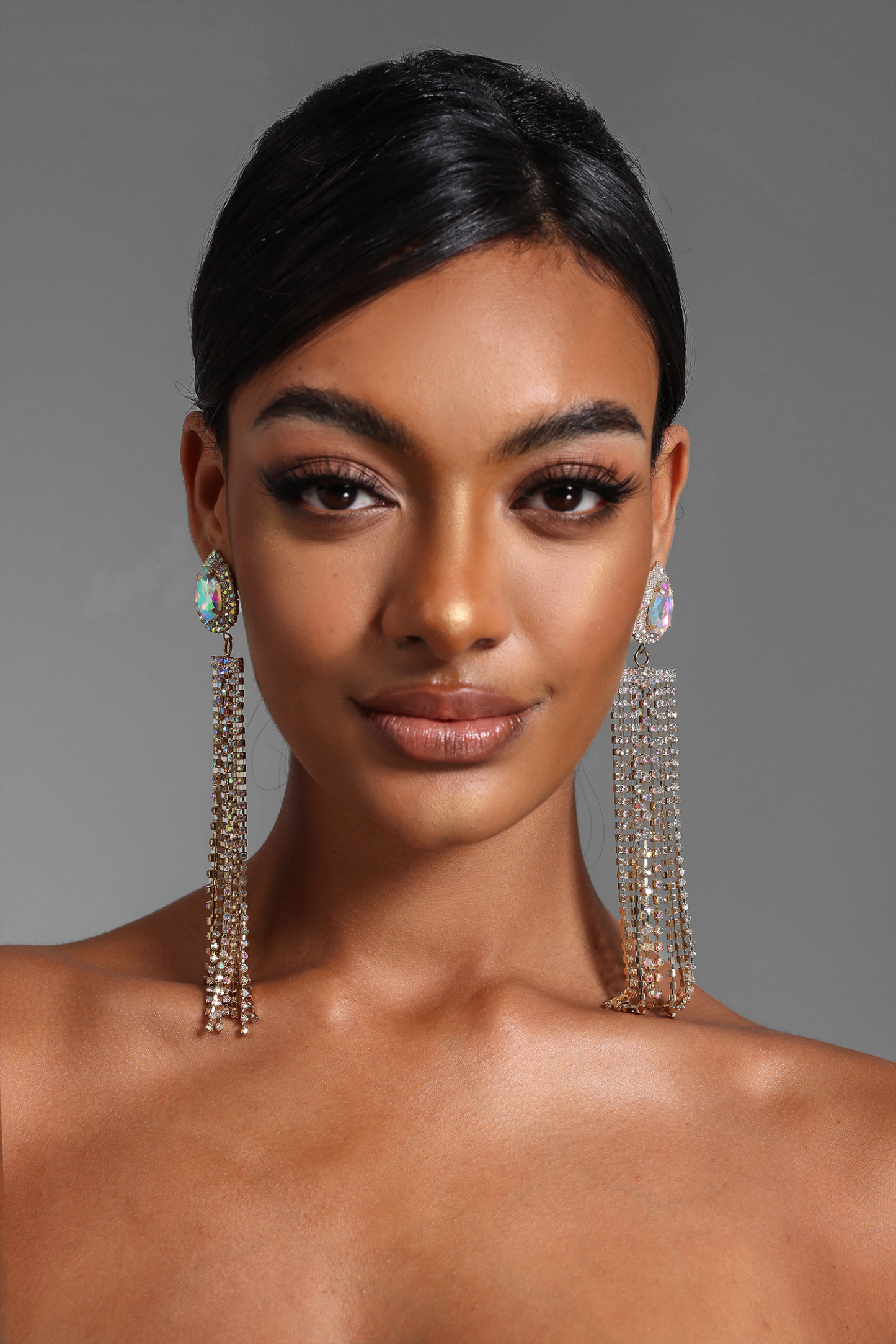 Rhinestone Tassel Earrings