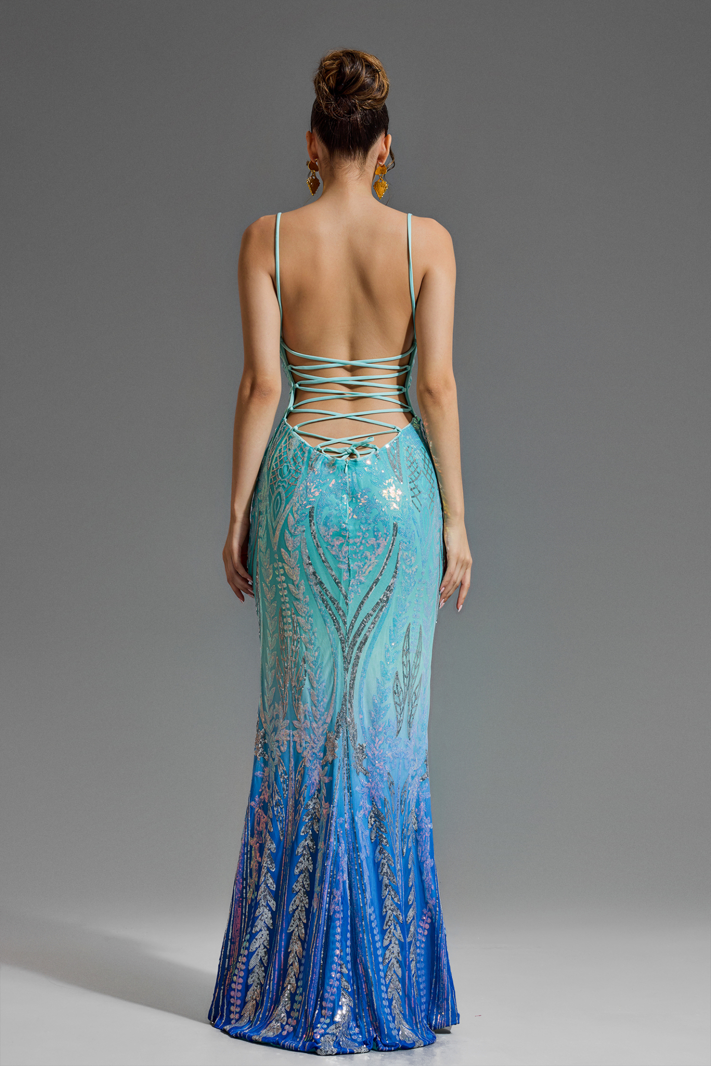 Sequin Bodycon Mermaid Slip Maxi Dress