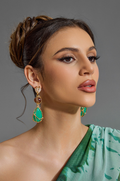 Acrylic Metal Drop Earrings