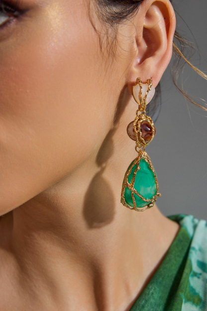 Acrylic Metal Drop Earrings