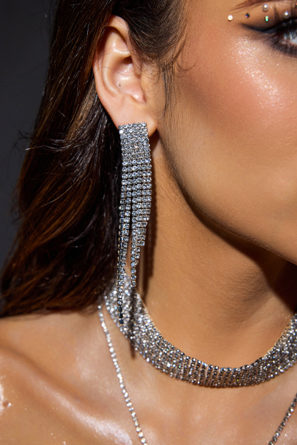 Faux Diamond Accessories Three Piece Set Silver