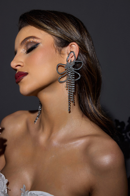 Flower Shape Tassel Earrings